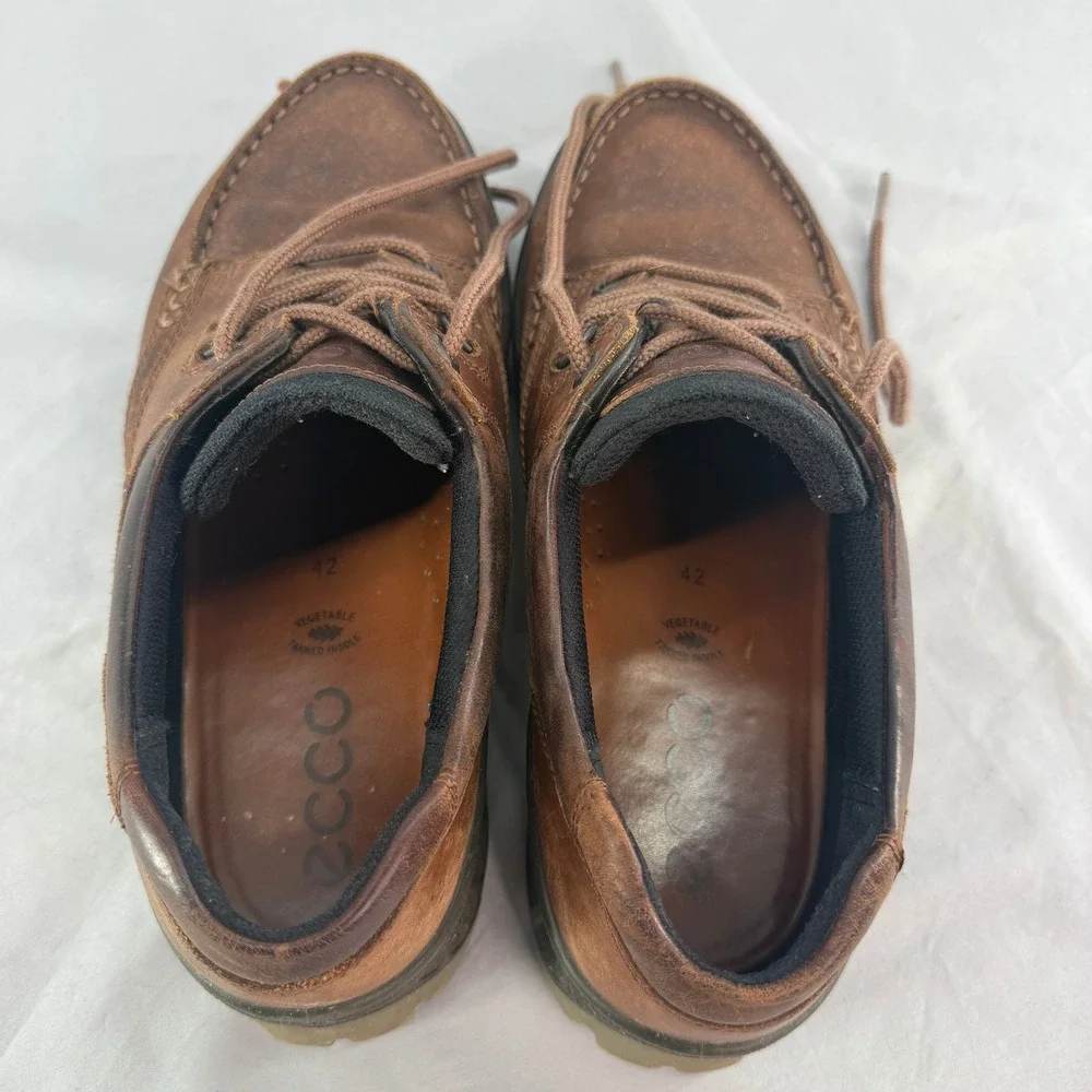 ECCO Track II Low Brown Leather GORE-TEX Hiking Shoes Mens 42 Waterproof